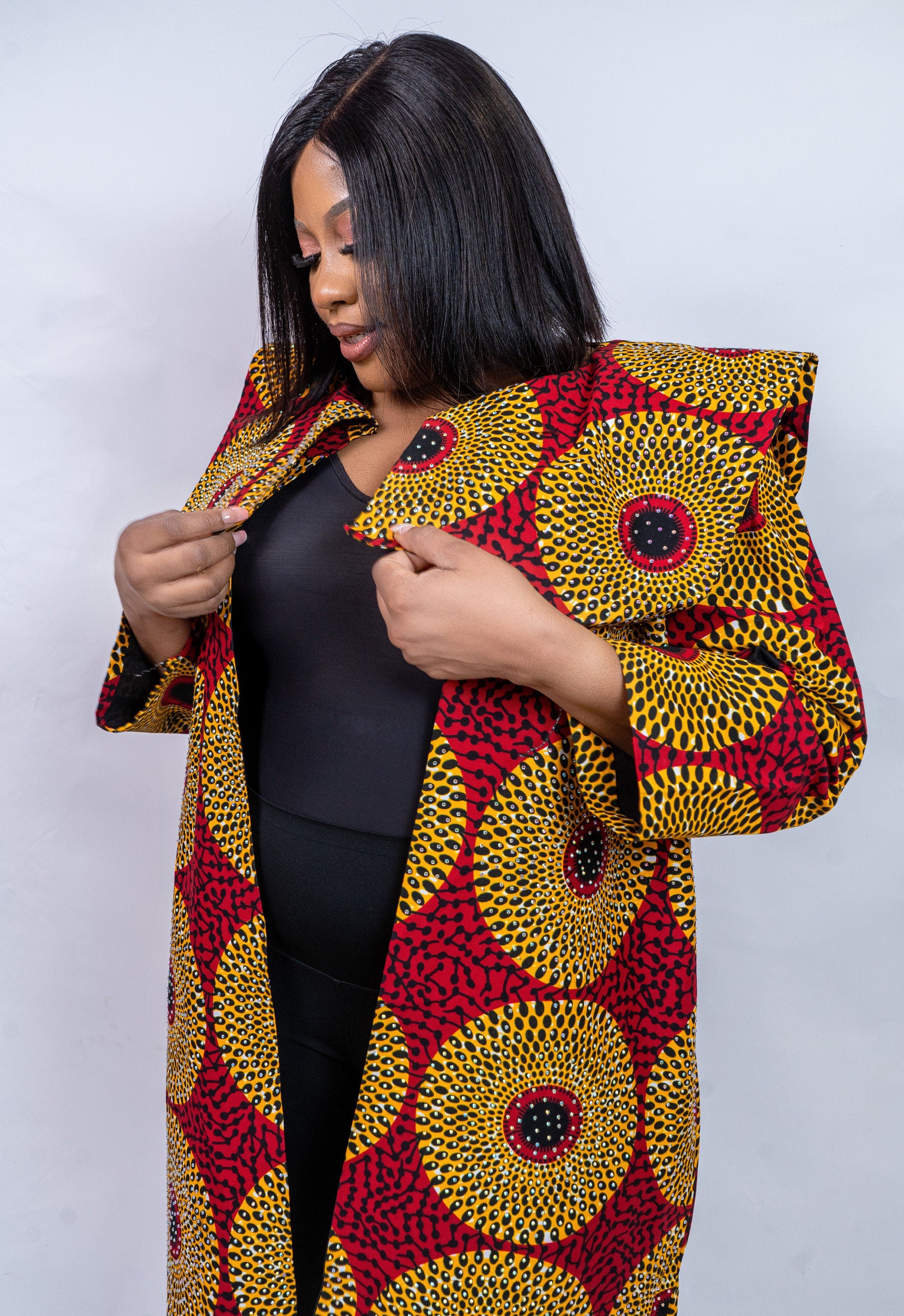 Polka Dot Cape Studded Anky Jacket