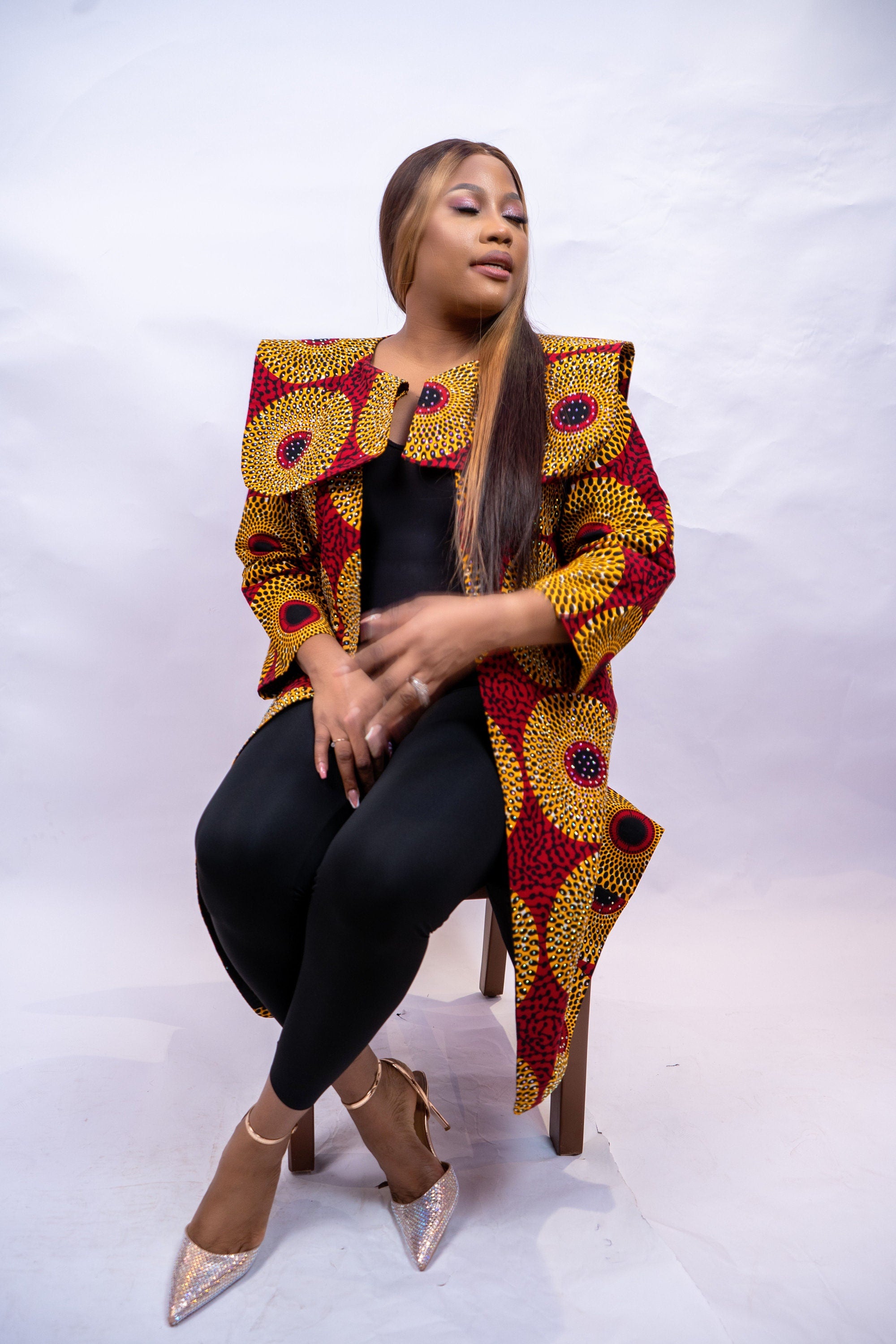 Polka Dot Cape Studded Anky Jacket